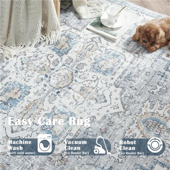 Runner Rug 2x6, Bohemian Hallway Rug Kitchen Rug Washable Rug Floral Runner - Picture 5 of 7